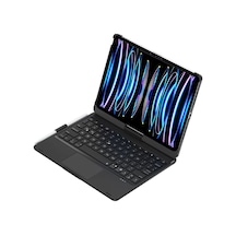 Newface Apple Uyumlu iPad  Pro 11 2024 F11 Ats Kılıf Magic Dönen Klavyeli Tablet Kılıf - Siyah