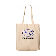 Subaru Logo Stars Krem Kanvas Bez Çanta Krem