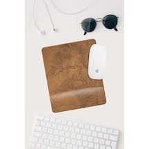 Harita Çizimli Bilek Destekli Dikdörtgen Mouse Pad Mouse Altlığı. Mousepad