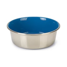 Beeztees Köpek Mama Su Kabı, Paslanmaz Çelik, İçi Mavi, 16cm, 940ml