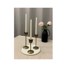 Eskitme Gold Rengi Bloom 3'lü Şamdan & Mumluk Seti Eskitme Gold - 820385533 Eskitme Gold