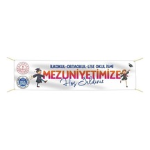 Mezuniyet Pankartı-1- 75x300 Cm Tek Ebat