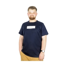 Mode Xl Büyük Beden T-Shirt Bis Yaka Black Series 22189 Lacivert 001