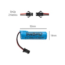 3.7v 14500 Li-on 900 Mah Oyuncak Pili Siyah Soket
