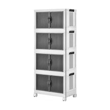 Piev Emayhome Çok Amaçlı Kilitli Kapaklı 4 Katlı İstiflenebilir Tekerlekli Organizer Dolap, Katlanabilir Plastik D Diğer