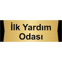 Ilk Yardım Odası 7x20cm Altın Renk Metal Yönlendirme Levhası