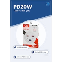 Hızlı Şarj Aleti Pd20w Type C Qc3.0 Usb Çoklu Çıkış Akıllı Telefo