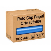 Rulo Çöp Poşeti Orta 55x60 1000 Adet