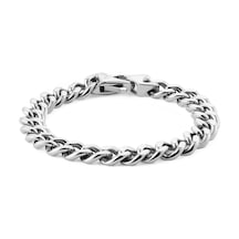 Ellipse Cuban Chain Bracelet Silver Silver