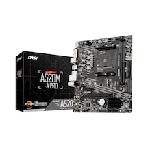 A520m-a Pro Am4 Ddr4 Bellek 4600 Oc Dvı Hdmı M.2 Usb3.2 Matx