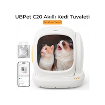 UBPet C20 Akıllı Otomatik Kedi Tuvaleti | App Kontrol, Otomatik Temizleme, 38DB Sessiz, Ağırlık Sensörü
