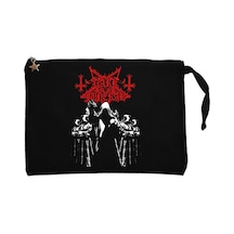 Dark Funeral Grup Siyah Clutch Astarlı Cüzdan / El Çantası Siyah