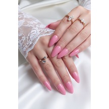 24 Adet Gül Pembe Badem Takma Tırnak Orta Uzun 814 Gül Pembe