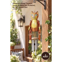 3 Adet Ahşap Hayvan Figürlü Çan Dekoratif Ahşap Tasarım, Asma Ve Masa İçin Kullanım, 40 Cm, Animal Bell