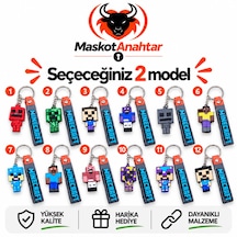 Minecraft Silikon Anahtarlık Sarı - Beyaz - Kırmızı