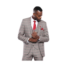 Wessi Ekose Desenli Slim Fit Gri Erkek Ceket - Wessi Gri