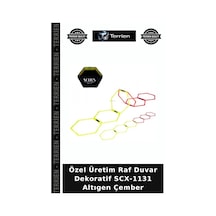 Özel Üretim Raf Duvar Dekoratif Scx-1131 Altıgen Çember Çok Renkli
