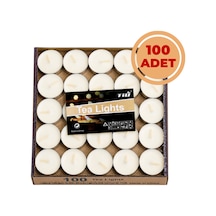 Tealight Mum Beyaz 100 Adet Yüksek Kalite Kokusuz Kullanışlı Beyaz
