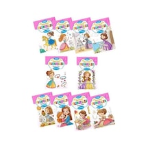 Sevimli Prensesler Boyama Kitabı Çıkartmalı 10 Set - Qhdh-801536