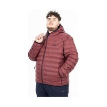 Maraton Sportswear Büyük Beden Erkek Kapşonlu Uzun Kol Basic Bordo Mont 21874-bordo Bordo