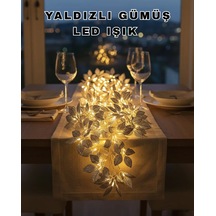 Yaprak Şekilli Gümüş Led Işık Pilli Dekoratif Aydınlatma Diğer