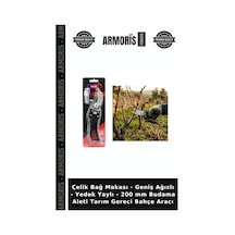 Çelik Bağ Makası - Geniş Ağızlı - Yedek Yaylı - 200 Mm Budama Aleti Tarım Gereci Bahçe Aracı