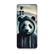 Xiaomi Poco X4 Pro 5g Uyumlu Kapüşonlu Panda Yalnızlığı Desenli Silikon Kılıf Çok Renkli