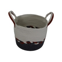 T.concept Çok Amaçlı Pamuk Dokuma Halat Saklama Sepeti Küçük Lacivert