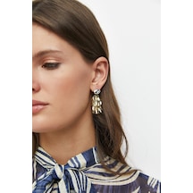 Sallantılı Detaylı Küpe Gold 60342260