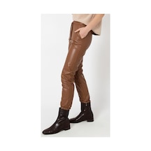 Winmoda34 Deri Pantolon Paça Lastikli Taba