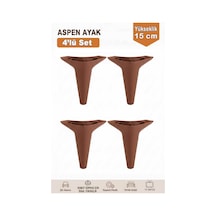 Aspen 15 Cm Ceviz 4'lü Set Koltuk Baza Dolap Tv Ünitesi Yatak Odası Konsol Ayağı Ceviz