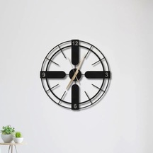 Metal Duvar Saati Italyan Tarzı Modern Dekoratif Saat Siyah-52 X 52
