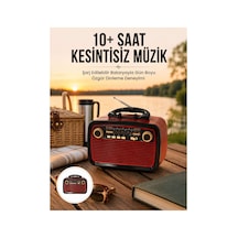 Bluetooth Hoparlör Ahşap Renk Vintage Işıklı Nostaljik Radyo Fm Ahşap Görünümlü Yeni Nesil Diğer