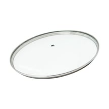 Tencere İle Uyumlu Sahan Tava Cam Kapağı Kapak 32 Cm Tutma Tepesiz