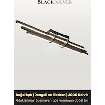 Cosmo Silver Led Tavan Avize Kumandalı Dim Edilebilir Yukarı & Aşağı Işık Doğal Işık