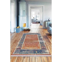 Kiremit Çerçeveli Dokuma Pamuk Taban Kaymaz Kilim Klm336n11