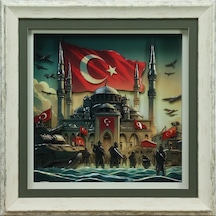 E38 El İşçiliği Kağıt Rölyef Tablo 66x66 Cm - 6332