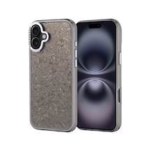 Kilifone - İphone 16 Plus Uyumlu Kılıf Taşlı Tasarımlı Koruyucu Kapi Kapak - Siyah - T36878
