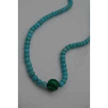 Stoneage Jewellery Malahit Ve Turkuaz Taşlı Metalsiz  Kolye Çok Renkli
