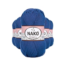 5 Adet Pırlanta Amigurumi El Örgü İpi Yünü Koyu Mavi 10084 Çok Renkli