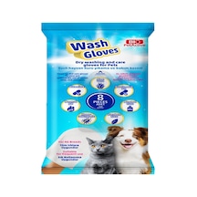 Wash Gloves Evcil Hayvanlar Için Kuru Yıkama Ve Bakım Kesesi 8li