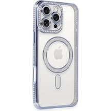 Newface Apple İphone 16 Pro Kılıf Joke Simli Magneticsafe Kılıf - Mavi