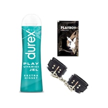 Durex Play Ekstra Hisset Bay Bayan Uyarıcılı Jel 50 Ml + Siyah Deri El Kelepçesi + Hediye
