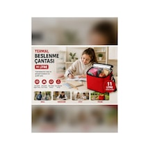 11 Litre Termal Beslenme Çantası Isı Yalıtımlı Sıcak Soğuk Tutucu Termos Yemek Taşıma Okul Piknik Kamp Çantası-kırmızı .