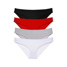4 Adet Süper Eko Set Likralı Kadın Slip Külot Siyah Kırmızı Gri Beyaz Çok Renkli
