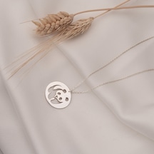 Dkmn Gümüş Panda Şekilli Unisex 925 Ayar Gümüş Kolye Gümüş Unisex Kolye