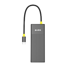 Tr Sw-u709 9 İn 1 Gri Metal 4k 60hz Hdmı 100w Pd, Rj45 Gigabit, 3xusb 3.2, Sd/tf Type C Hub Adaptör