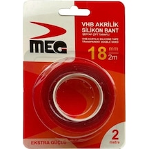 5 Adet Silikonlu Çift Taraflı Montaj Bandı 18mm X 2mt 18
