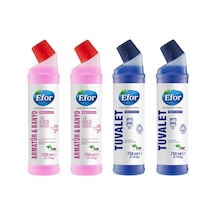 Efor 4lü Set Wc Temizleyici 750 Ml 2 Adet + Banyo Temizleyici 750ml 2 Adet Temizlik Seti