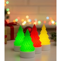 Yılbaşı Ağacı Tealight'lı Dekoratif Süs 3'lü Set - 3d Baskı Pla Malzeme
